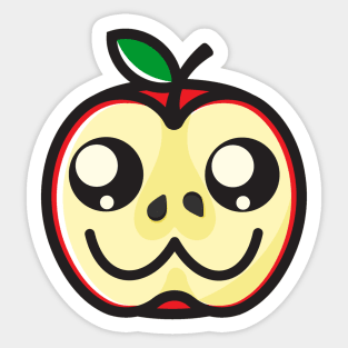 Cute And Funny Kawaii Apple Sticker